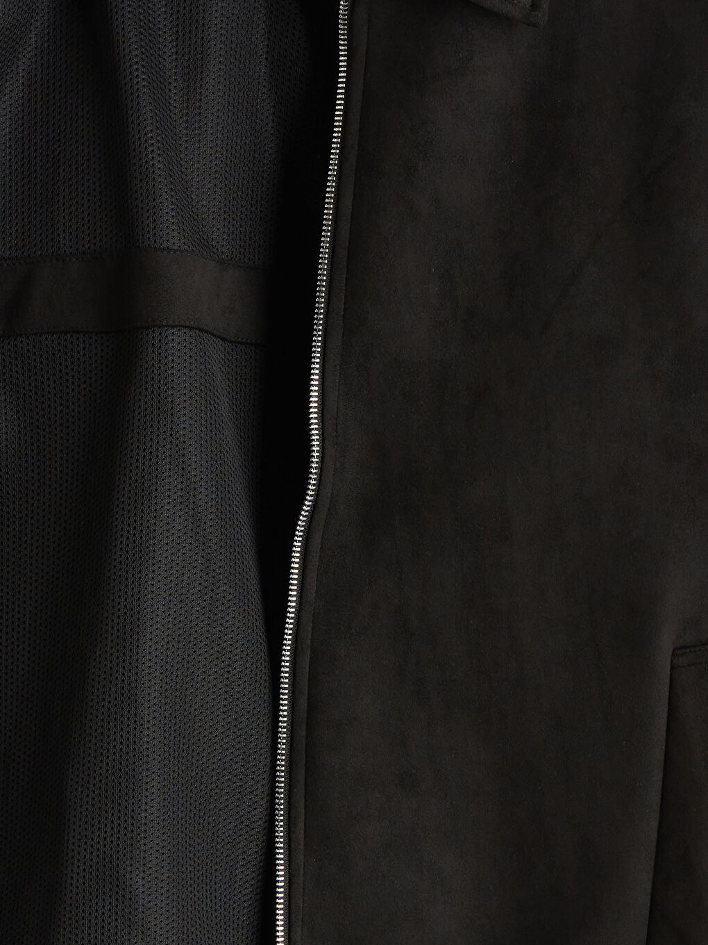 Siyah Standart Kalıp Gömlek Yaka Erkek Mont-6