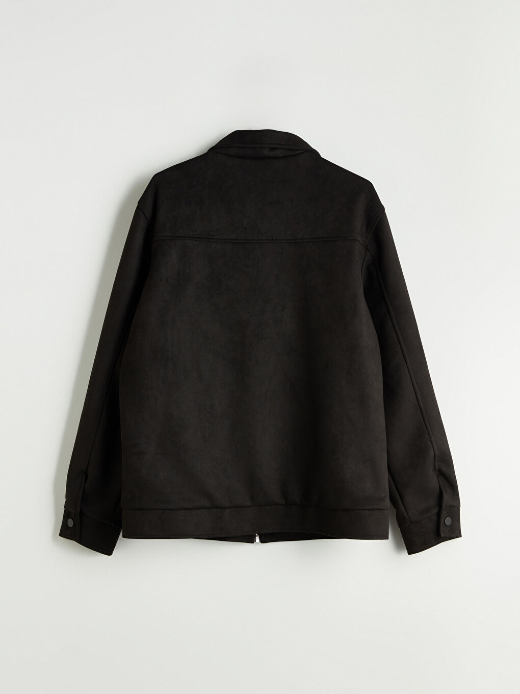 Siyah Standart Kalıp Gömlek Yaka Erkek Mont-7