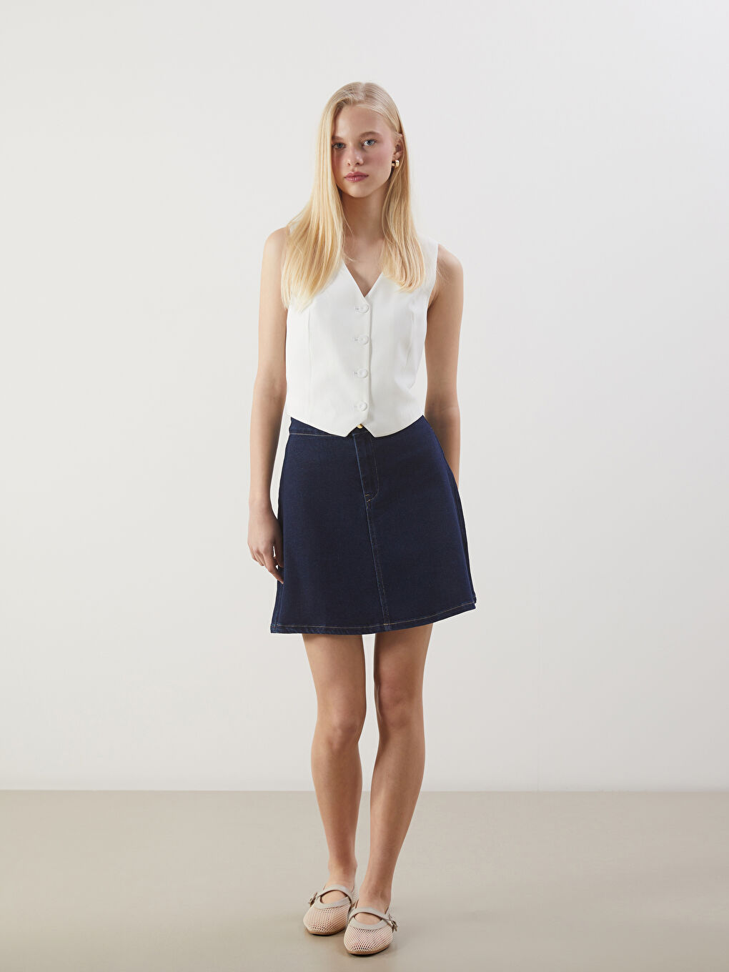 Woman NAVY Denim Skirt -S5PV80Z8-YZA