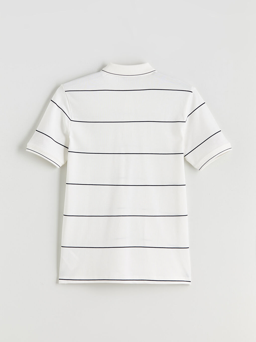 Ekru Polo Yaka Çizgili Pike Erkek Tişört-5