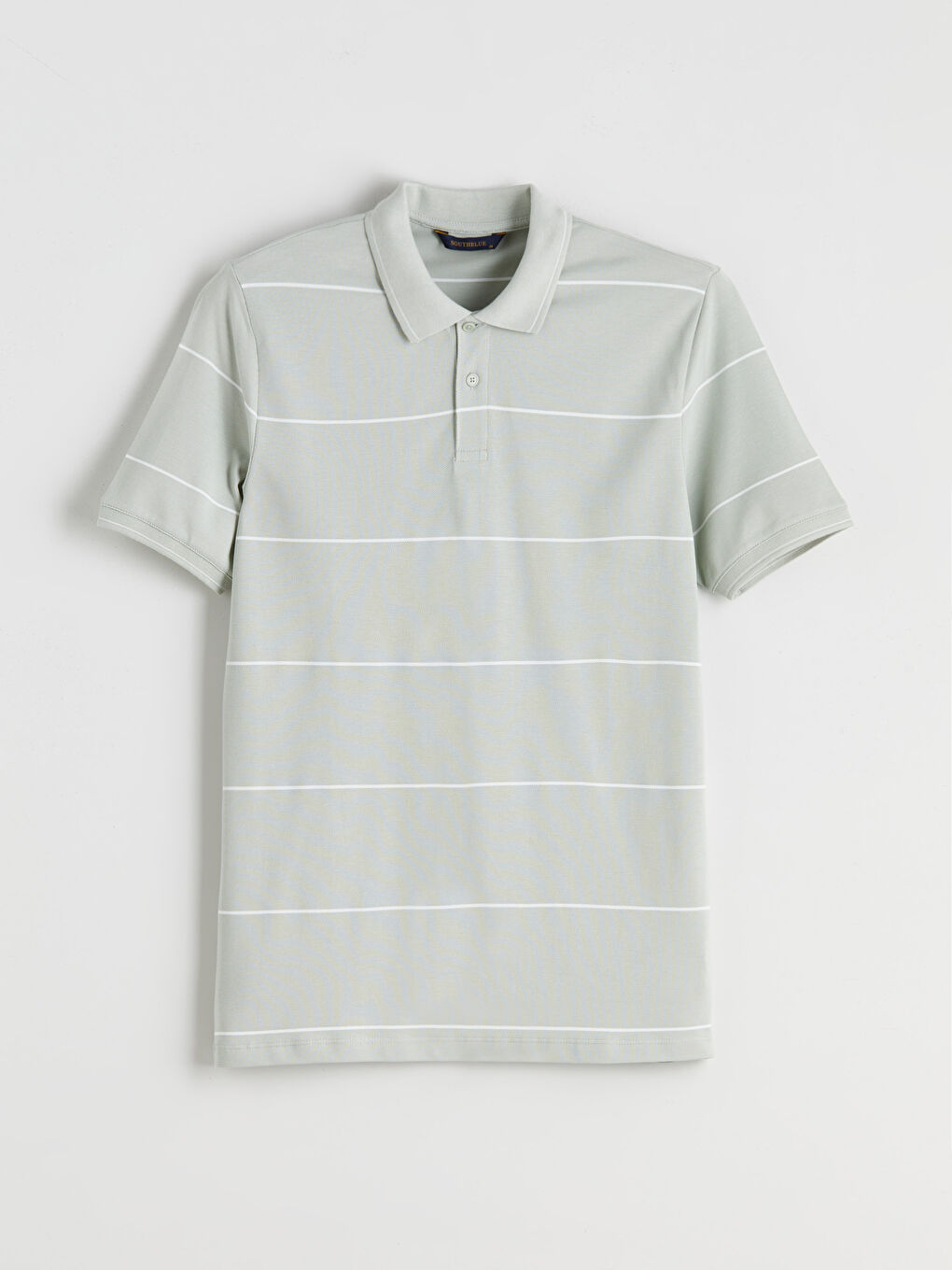 Yeşil Polo Yaka Çizgili Pike Erkek Tişört-4