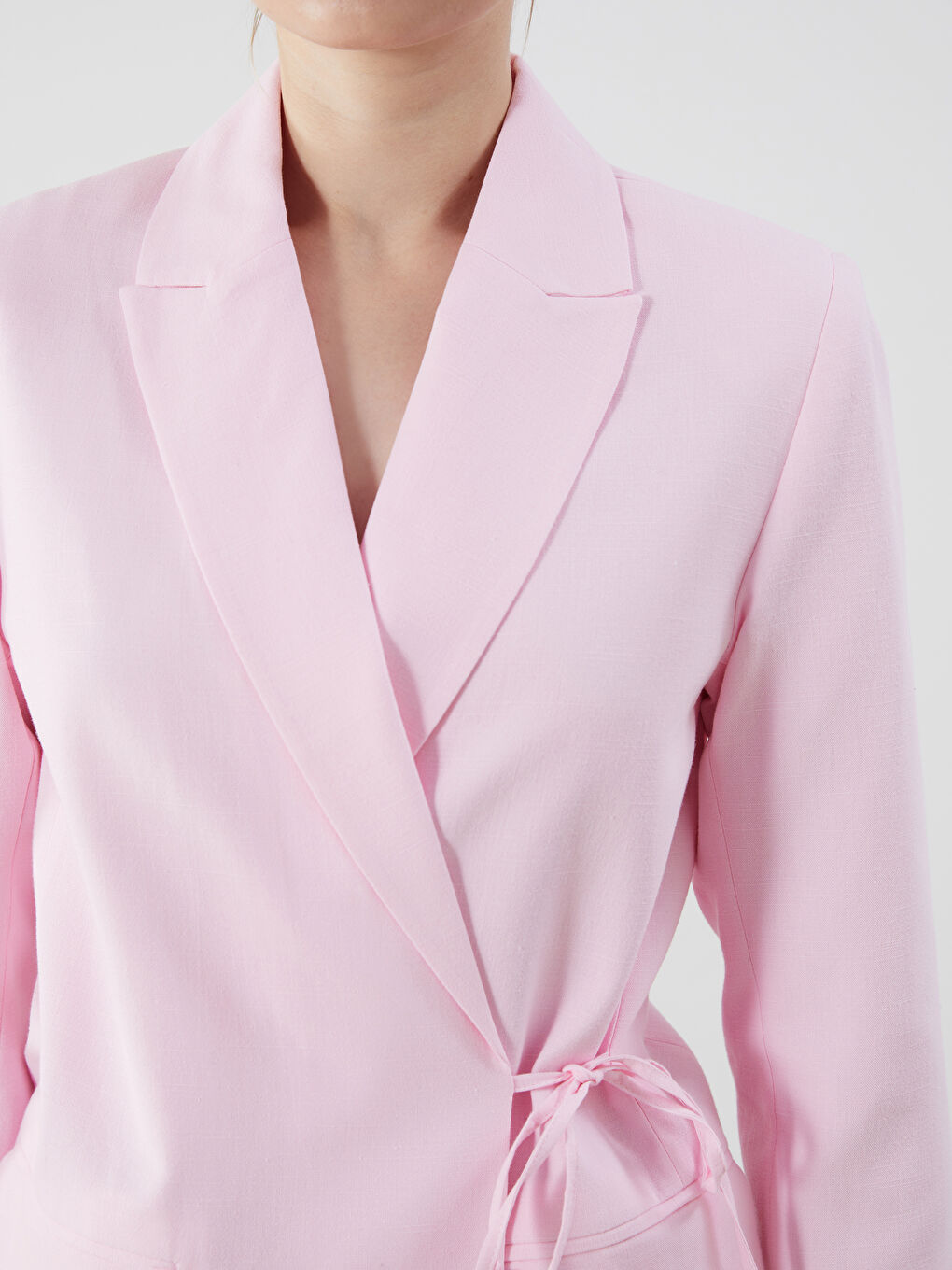 Linen Blend Women's Blazer Jacket -S5PV92Z8-CVR