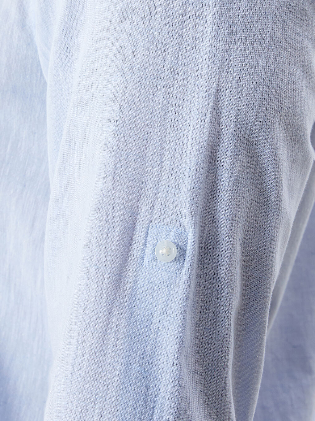 قميص رجال كم طويل بقماش خليط الكتان بقصة عادية-3