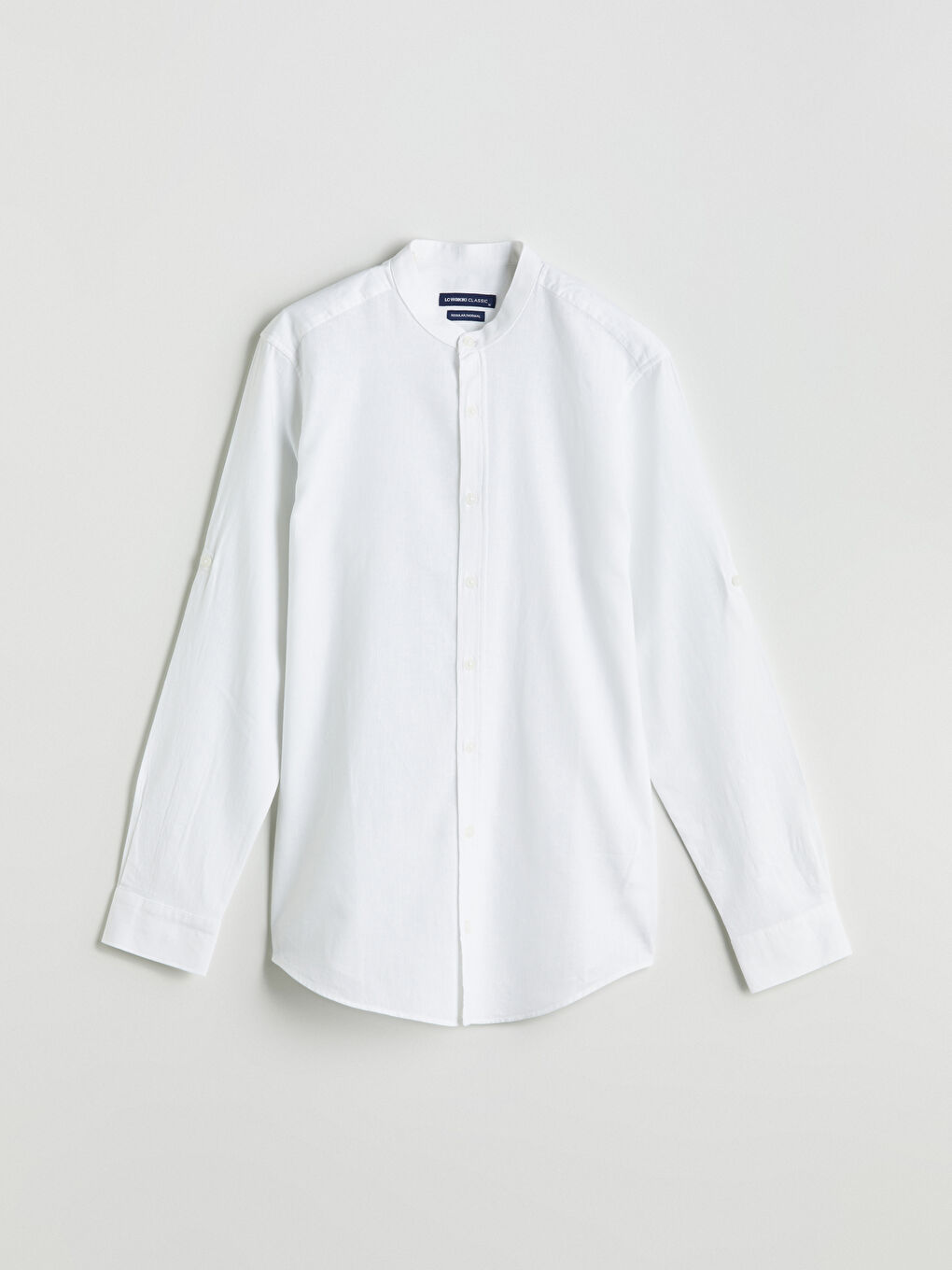Regular Fit Long Sleeve Linen-Blend Men's Shirt -S5PV97Z8-Q6K