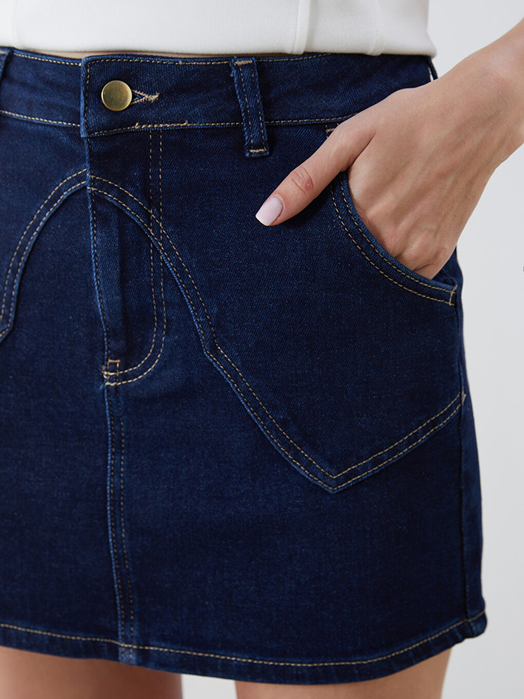 Lacivert Standart Fit Mini Jean Etek-2