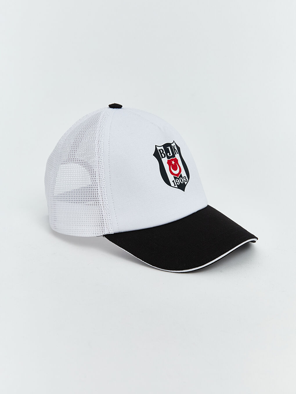 Beyaz Beşiktaş Baskılı Erkek Çocuk Kep Şapka-1