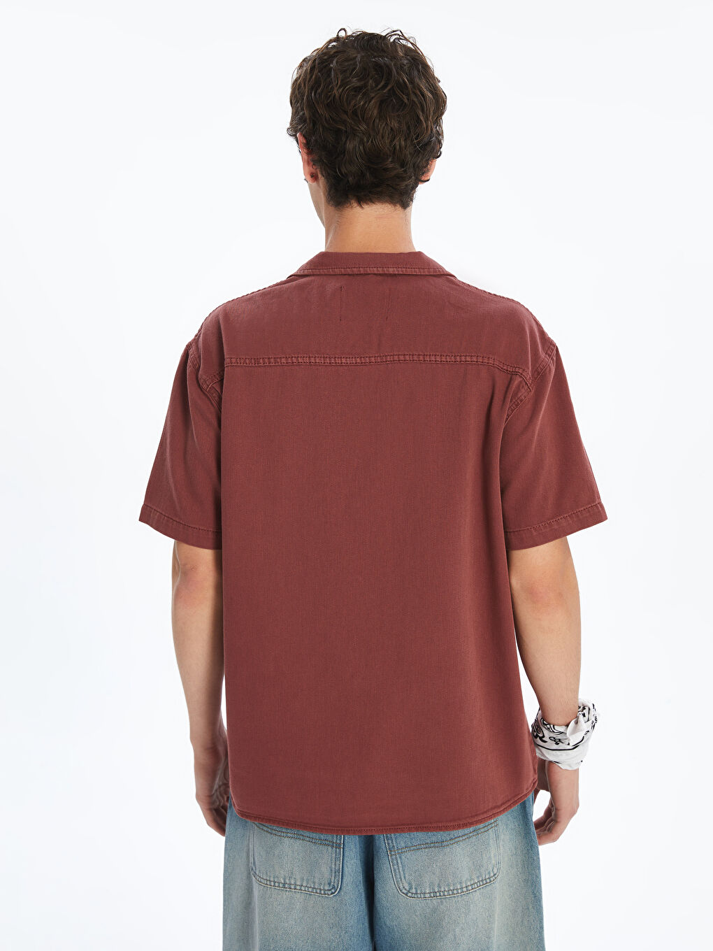 XSIDE Regular Fit Short Sleeve Men's Denim Shirt -S5PY06Z8-R1W