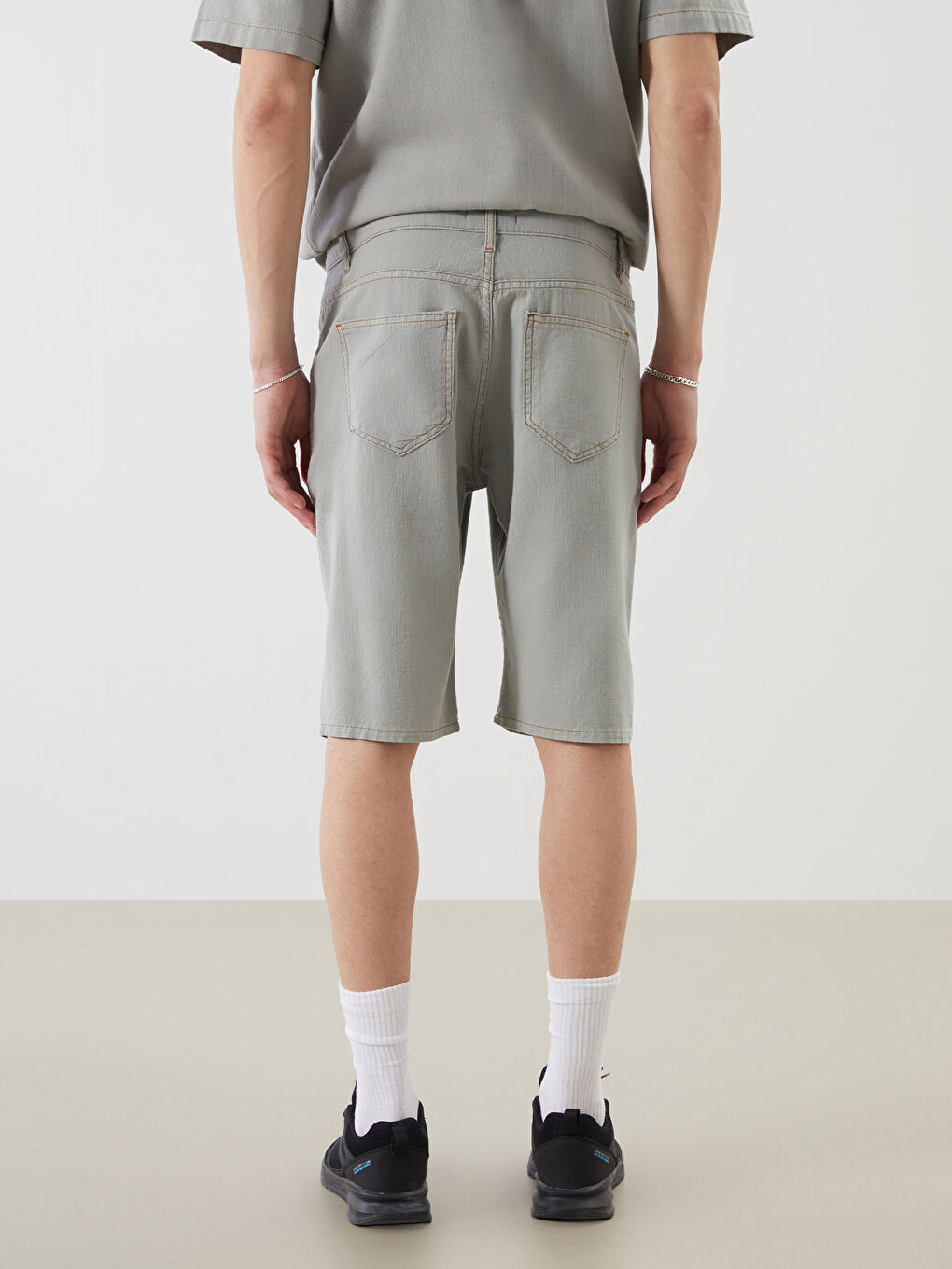 شورت جينز رجالي بقصة عادية-3