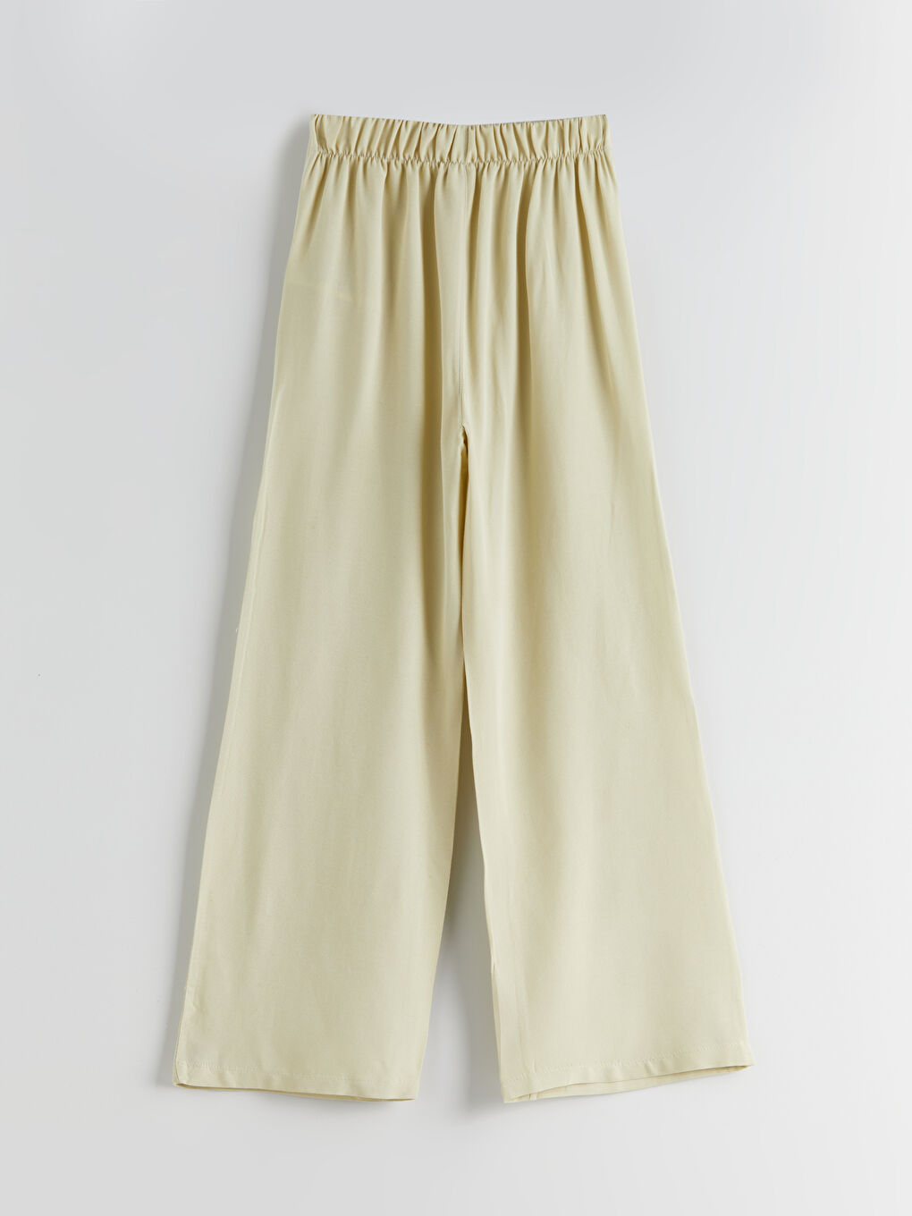 Haki Beli Lastikli Keten Karışımlı Kız Çocuk Pantolon-1