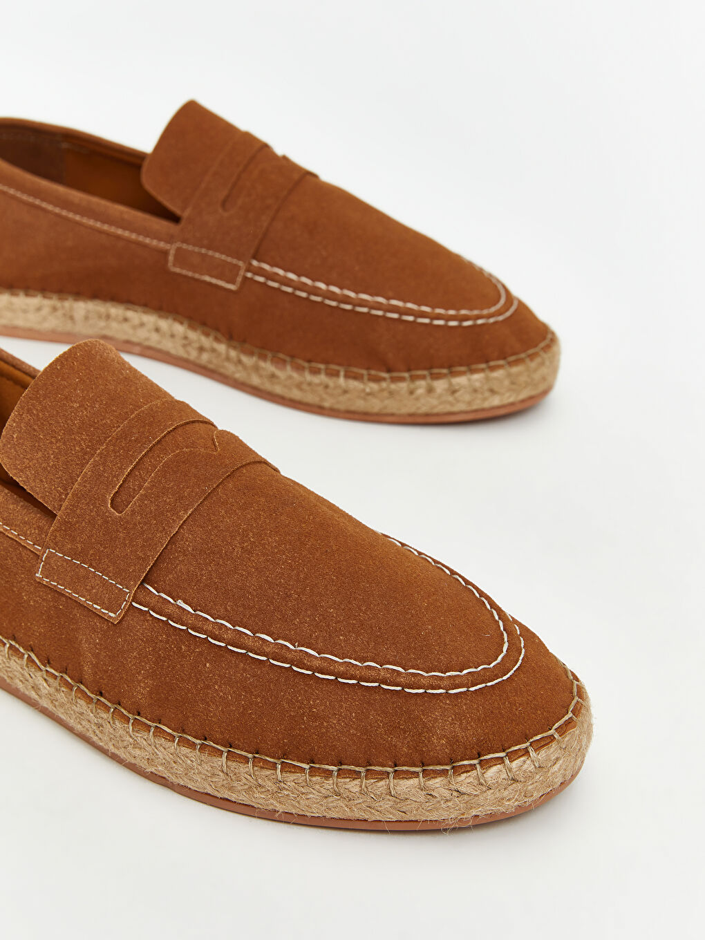 Bej Hasır Tabanlı Erkek Espadril Ayakkabı-2