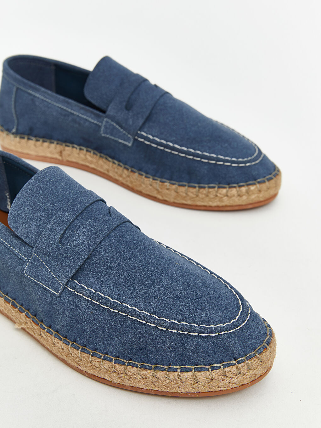 Mavi Hasır Tabanlı Erkek Espadril Ayakkabı-2