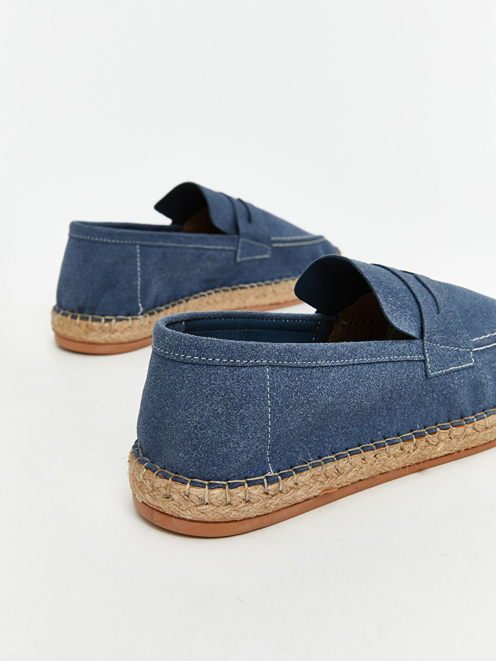 Mavi Hasır Tabanlı Erkek Espadril Ayakkabı-4