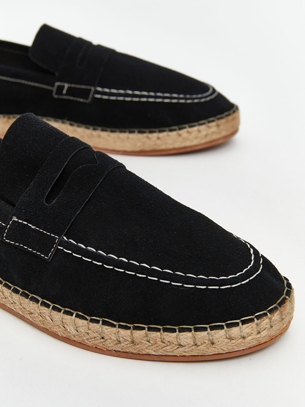 Siyah Hasır Tabanlı Erkek Espadril Ayakkabı-2