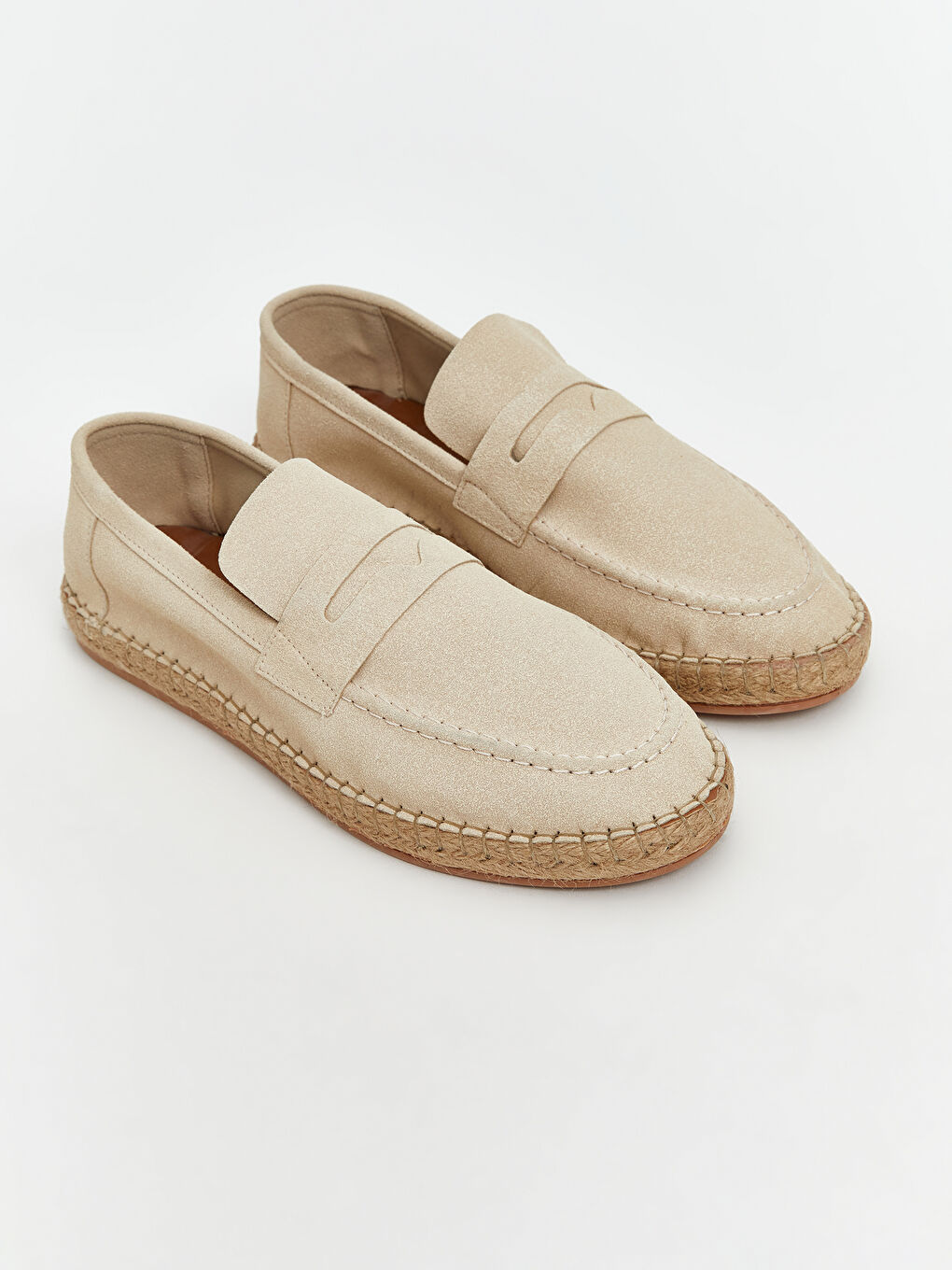 Bej Hasır Tabanlı Erkek Espadril Ayakkabı