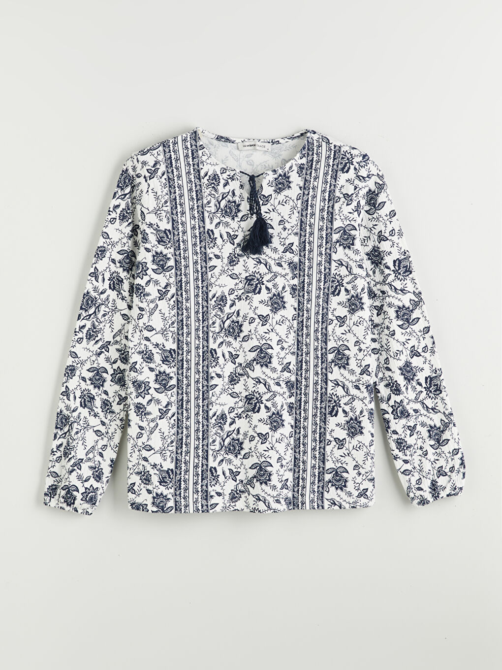 Tie Neck Floral Blouse -S5PY37Z8-LRA