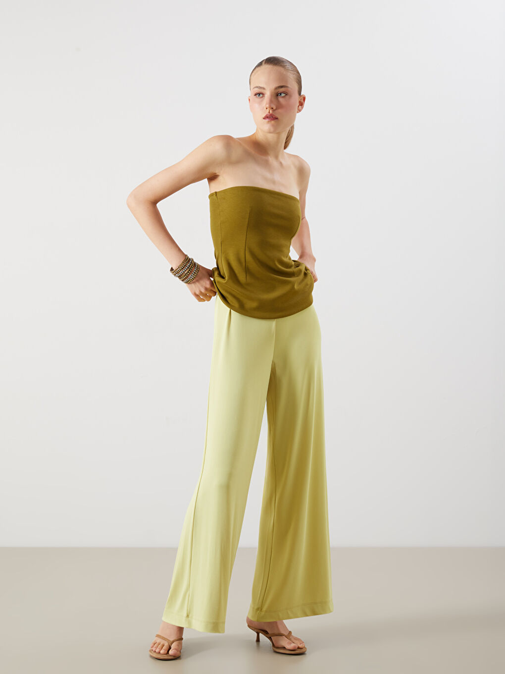 LCW Vision Elasticated Waist Women's Trousers -S5PY40Z8-FKB