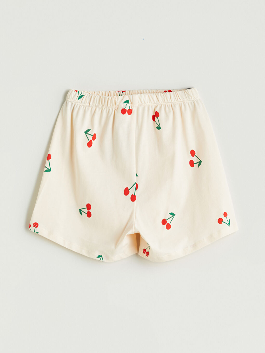 Ekru Beli Lastikli Kız Çocuk Pijama Şort