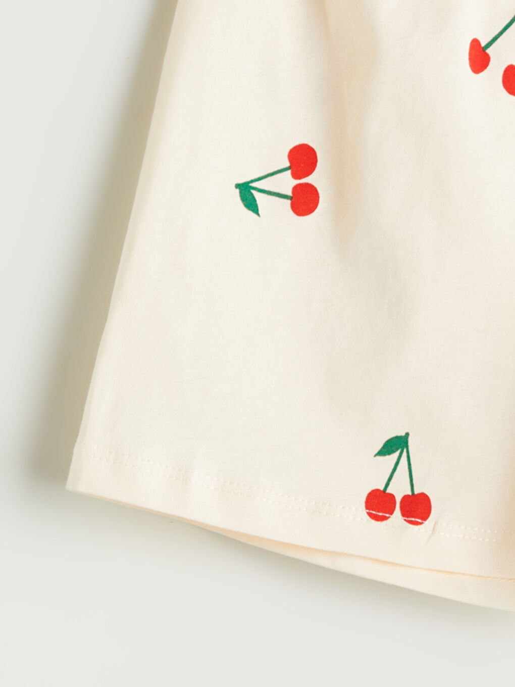 Ekru Beli Lastikli Kız Çocuk Pijama Şort-1