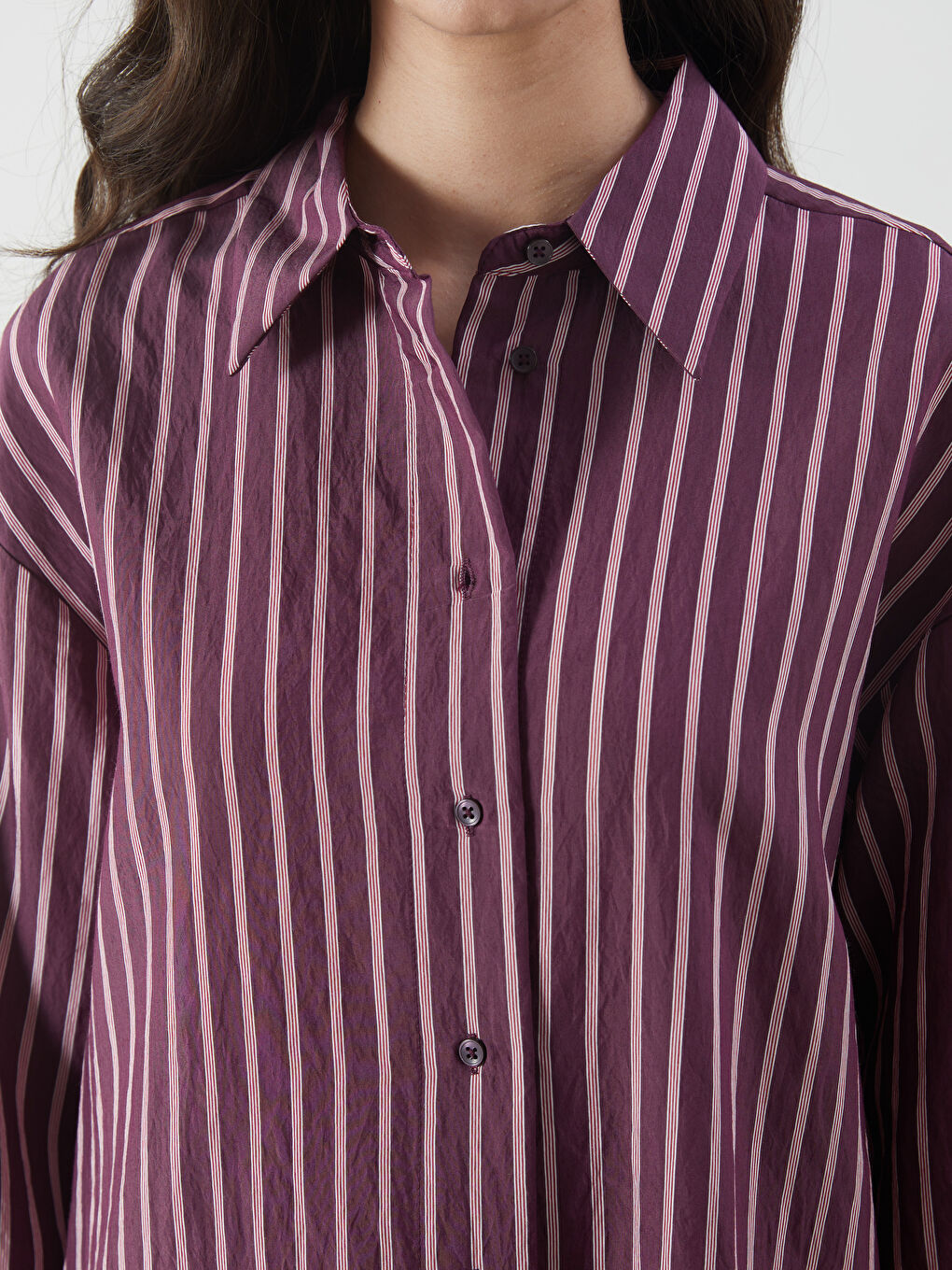 Striped Oversize Women's Shirt Tunic -S5PY46Z8-LET