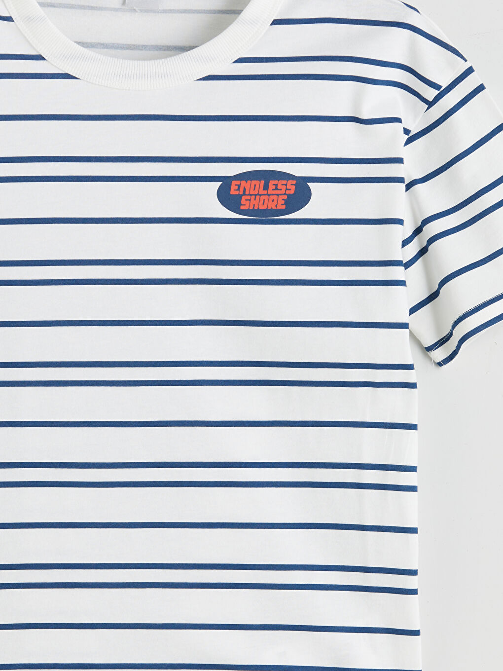 Ekru Bisiklet Yaka Erkek Çocuk Tişört-1