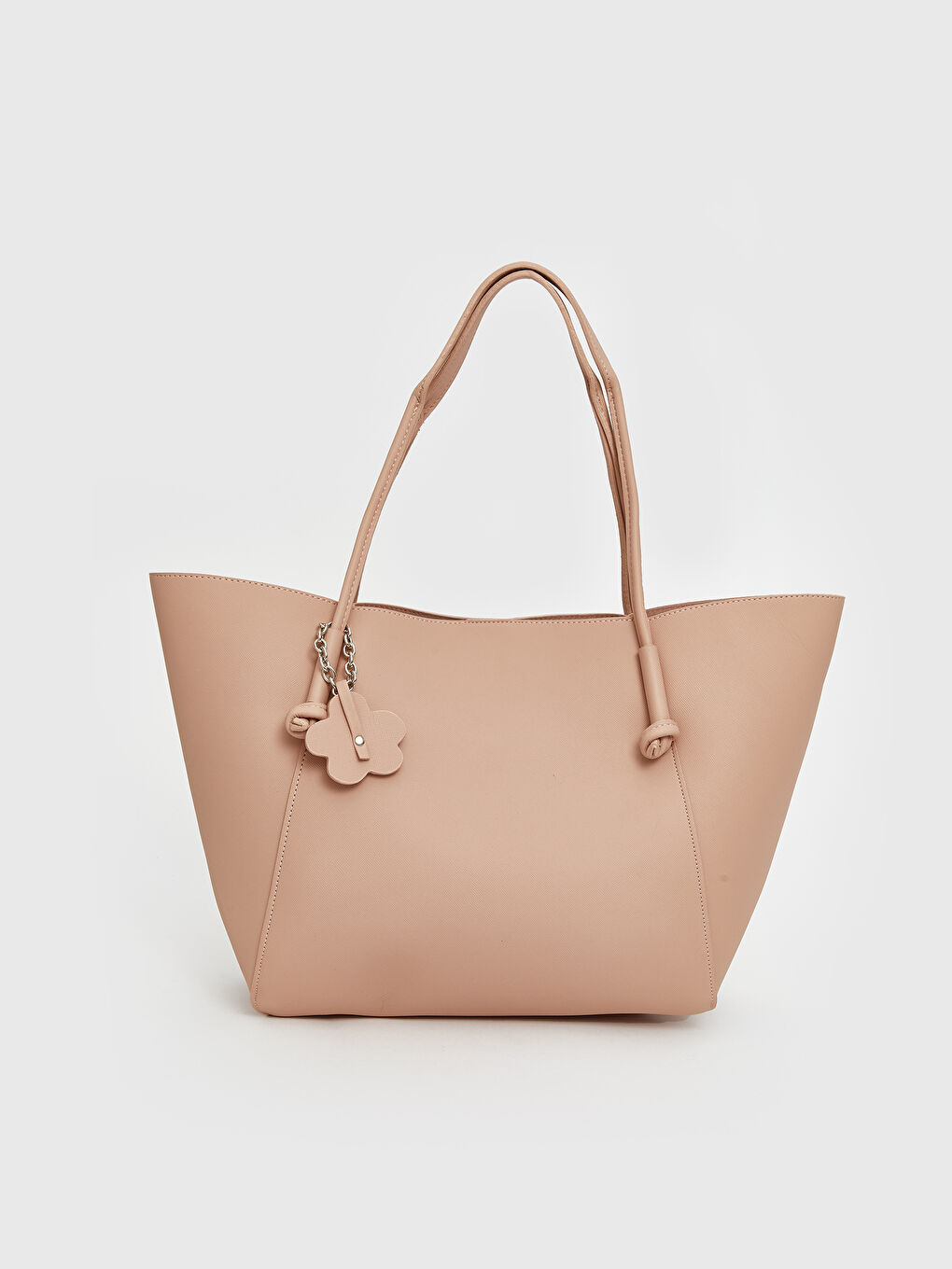 Pembe Deri Görünümlü Kadın Omuz Çantası-2