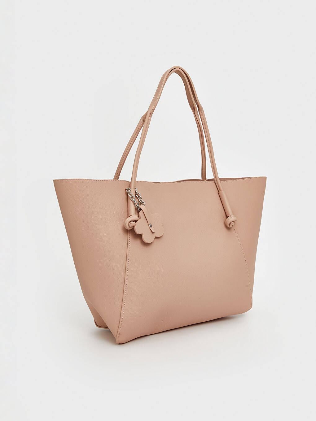 Pembe Deri Görünümlü Kadın Omuz Çantası-3