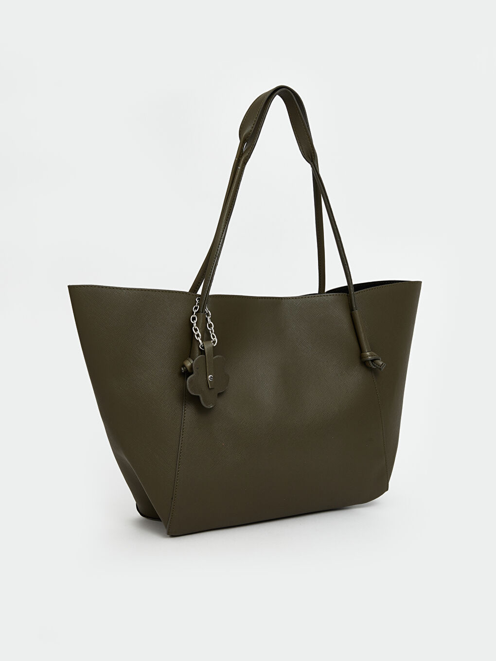 Haki Deri Görünümlü Kadın Omuz Çantası-1