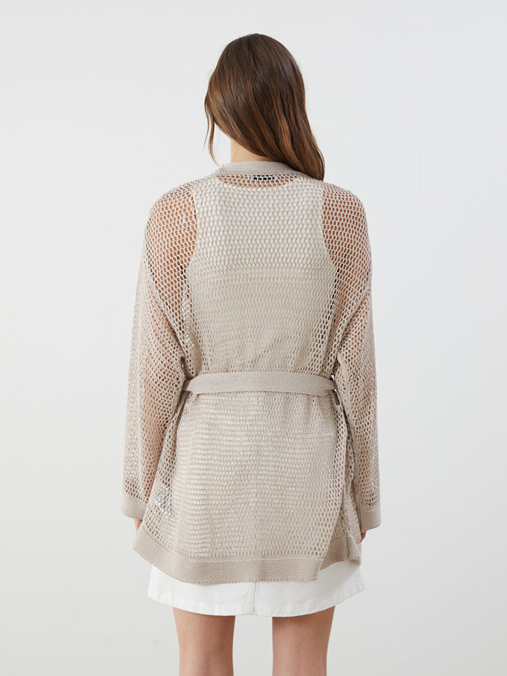 LCWAIKIKI Classic Shawl Collar Hole-Knitted Women's Knitwear Cardigan -S5PY93Z8-CR8