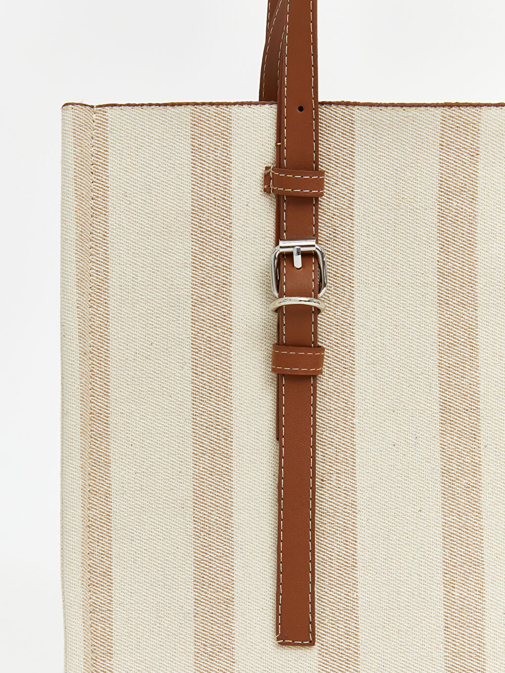 Ekru Çıkarılabilir Askılı Kadın Omuz Çantası-2