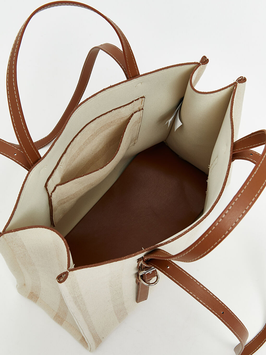 Ekru Çıkarılabilir Askılı Kadın Omuz Çantası-3