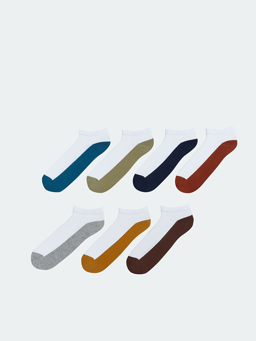 Color Block Men's Booties Socks 7 Pack -S5Q030Z8-K00