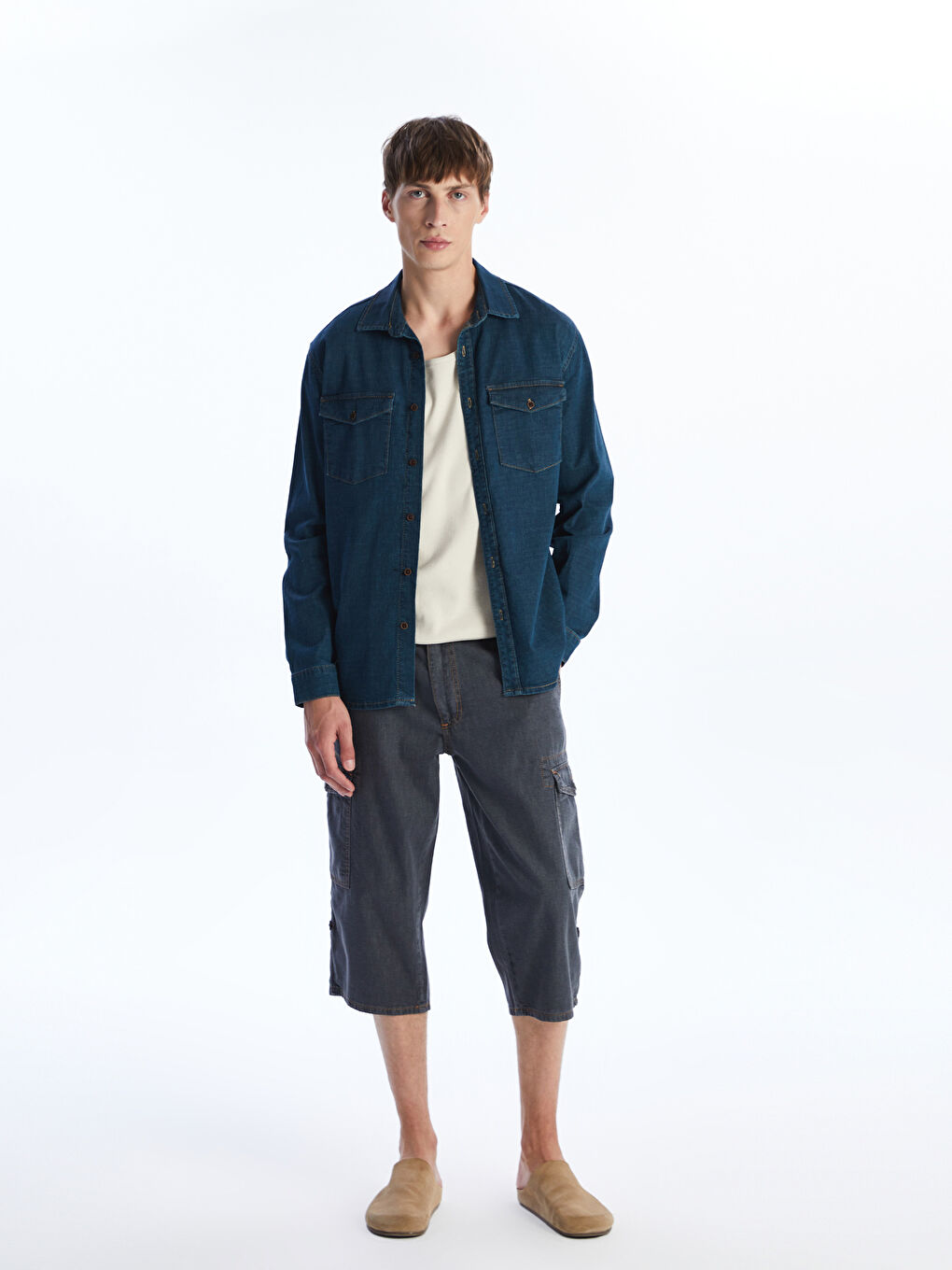 LCW Jeans Standard Fit Men's Denim Shorts -S5Q045Z8-309