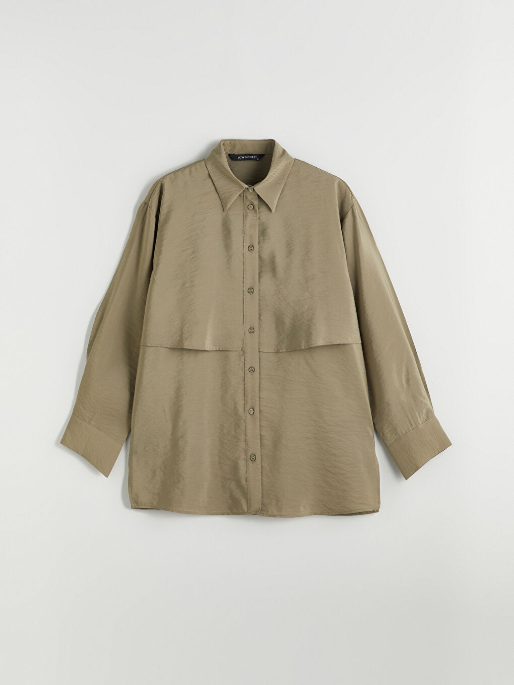 LCW Modest Modal Blend Women's Shirt Tunic -S5Q078Z8-GWK
