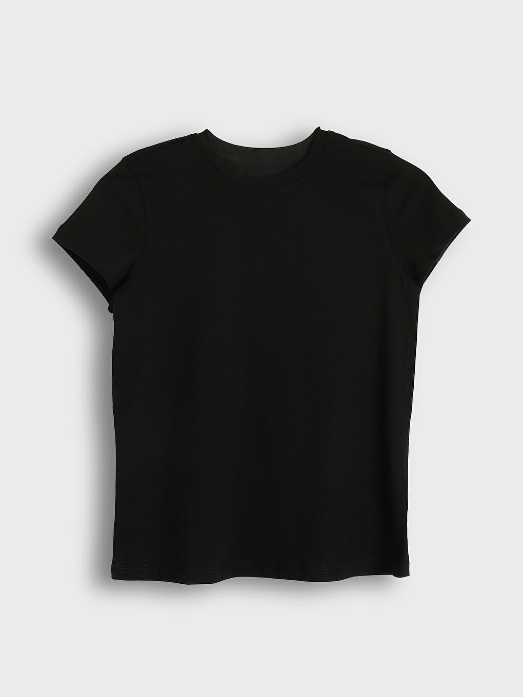 Crew Neck Basic Girls' T-Shirt