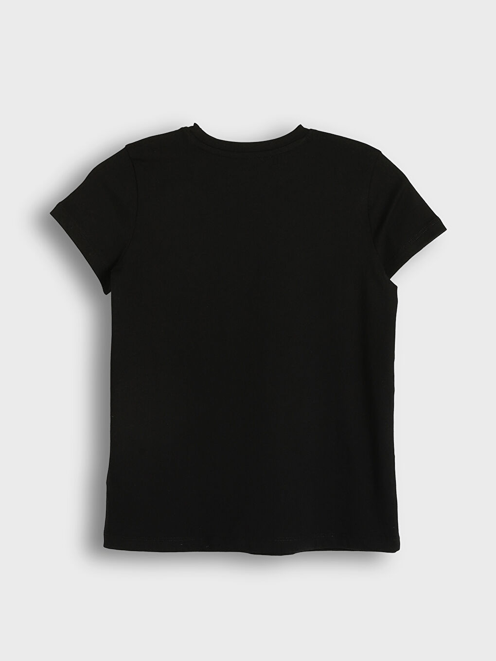 Crew Neck Basic Girls' T-Shirt-1