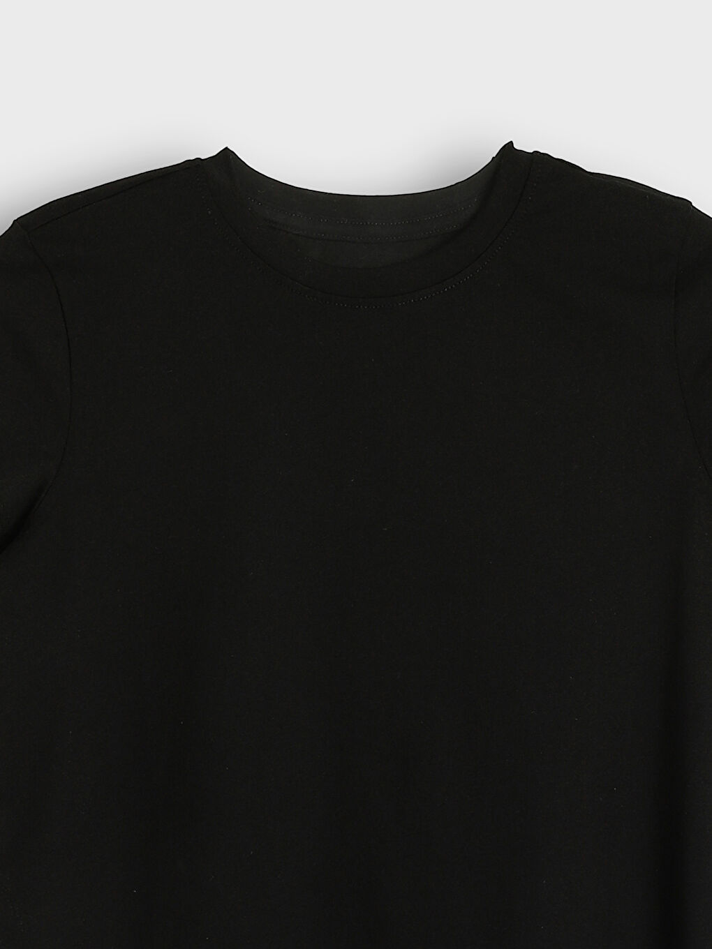 Crew Neck Basic Girls' T-Shirt-2