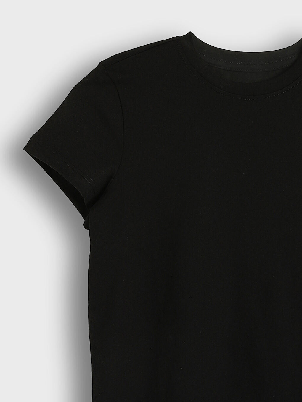 Crew Neck Basic Girls' T-Shirt-3