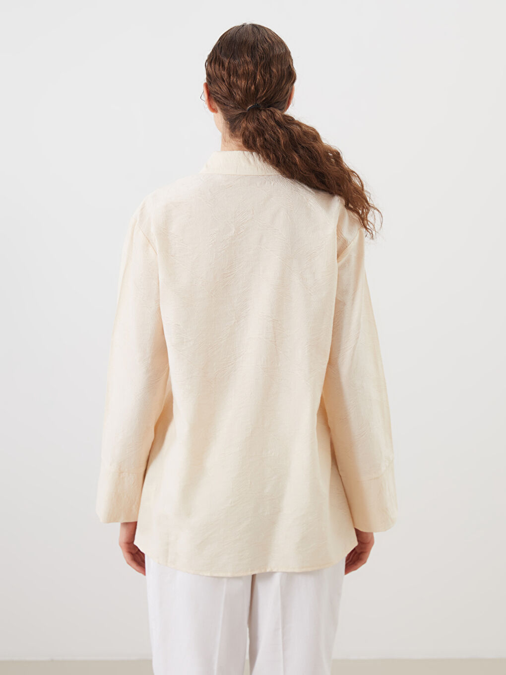 LCW Modest Textured Women's Shirt Tunic -S5Q085Z8-EEW