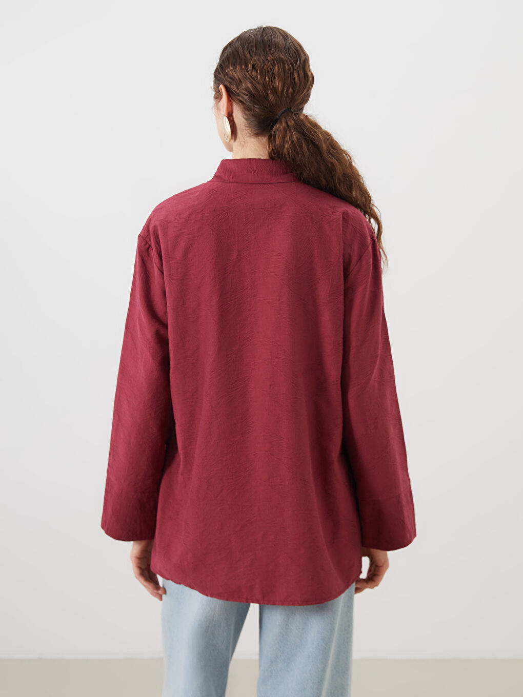 LCW Modest Textured Women's Shirt Tunic -S5Q085Z8-HJE