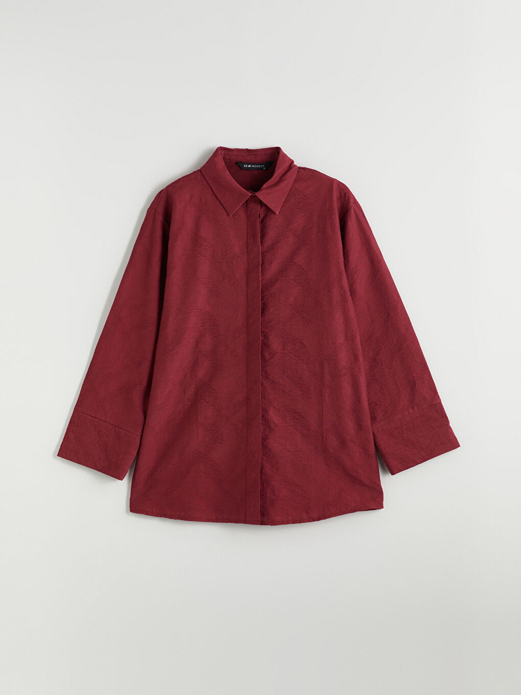 LCW Modest Textured Women's Shirt Tunic -S5Q085Z8-HJE