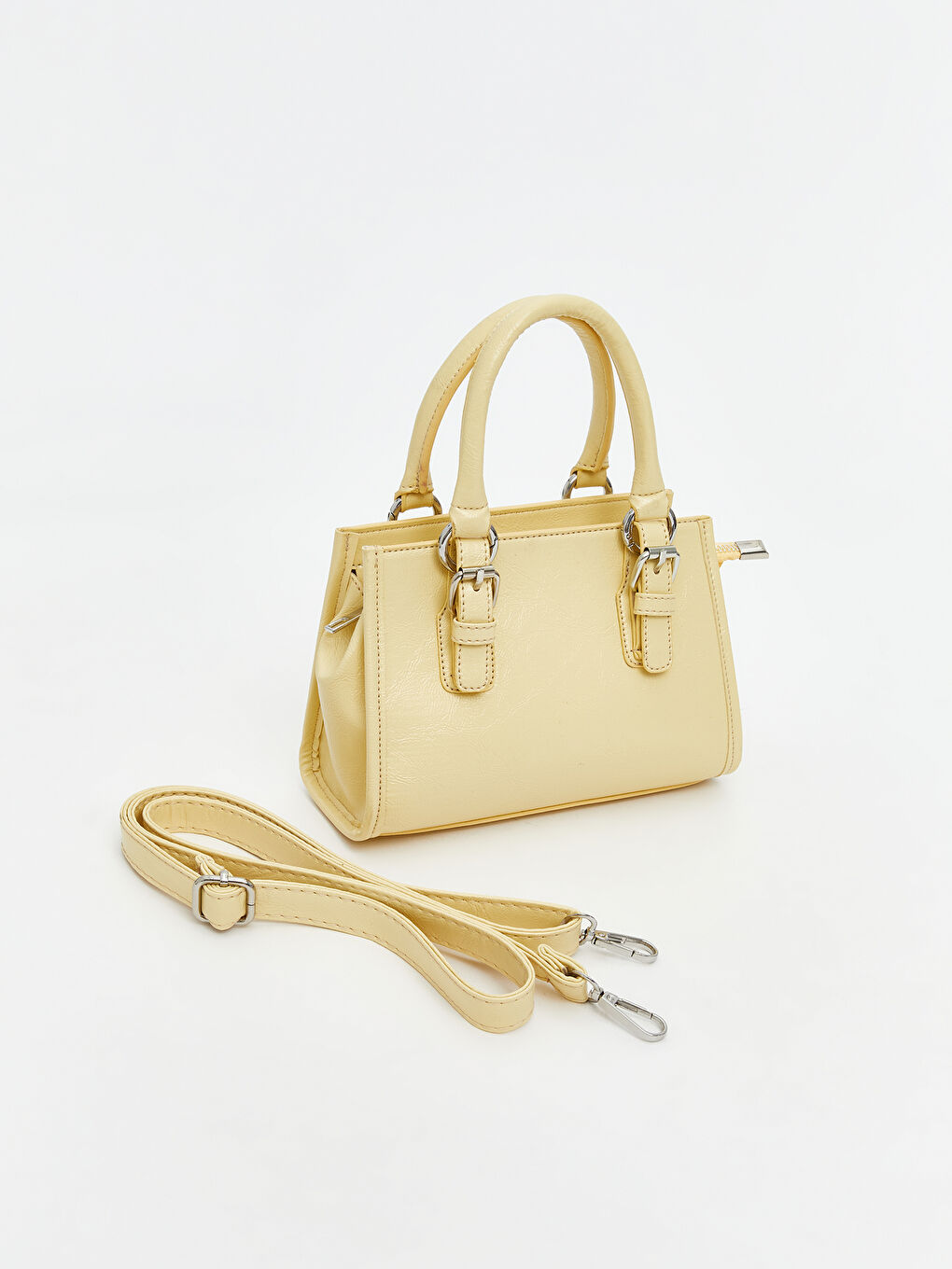Sarı Deri Görünümlü Kadın Omuz Çantası-1