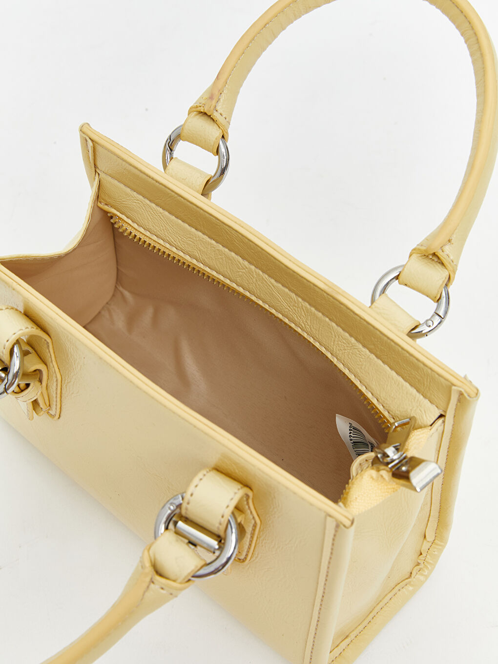 Sarı Deri Görünümlü Kadın Omuz Çantası-2