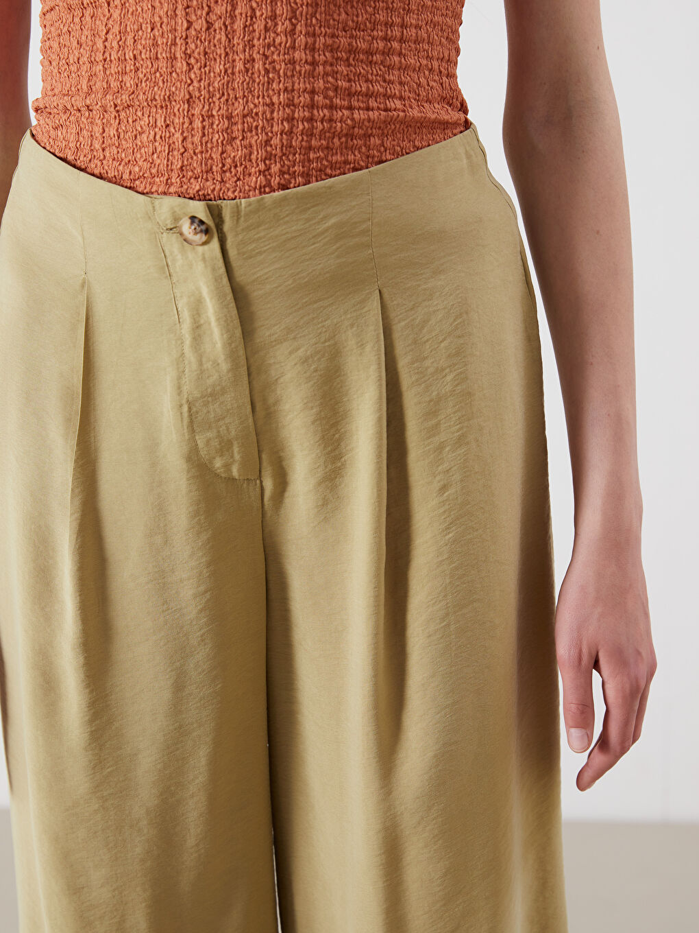 მოდალის ნარევი პლისე ქალის შარვალი-2