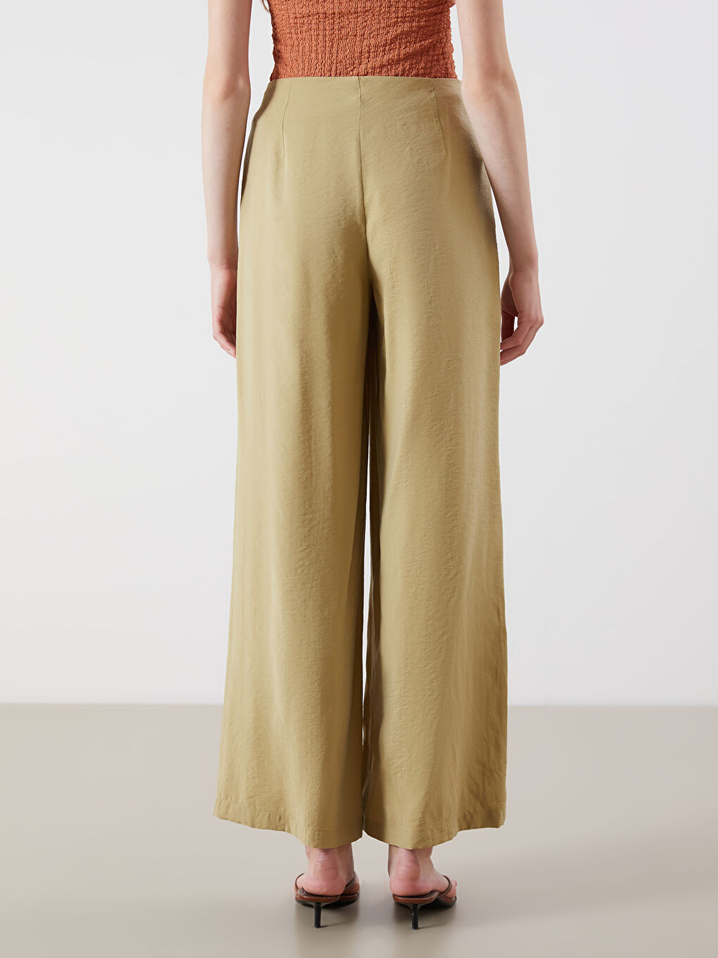 მოდალის ნარევი პლისე ქალის შარვალი-3