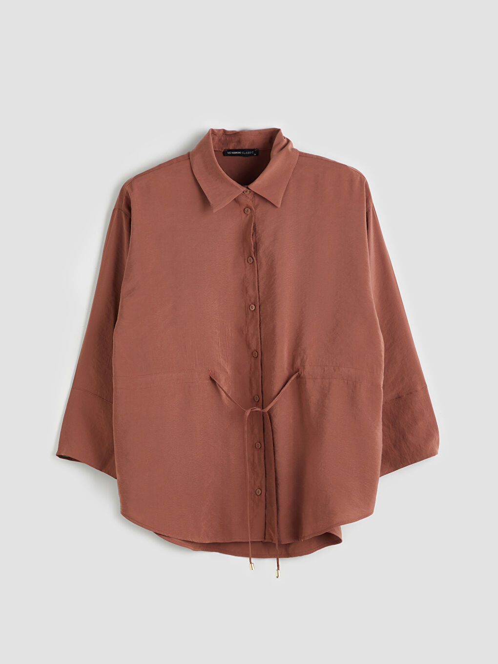 قميص نسائي واسع الحجم بمزيج مودال-4