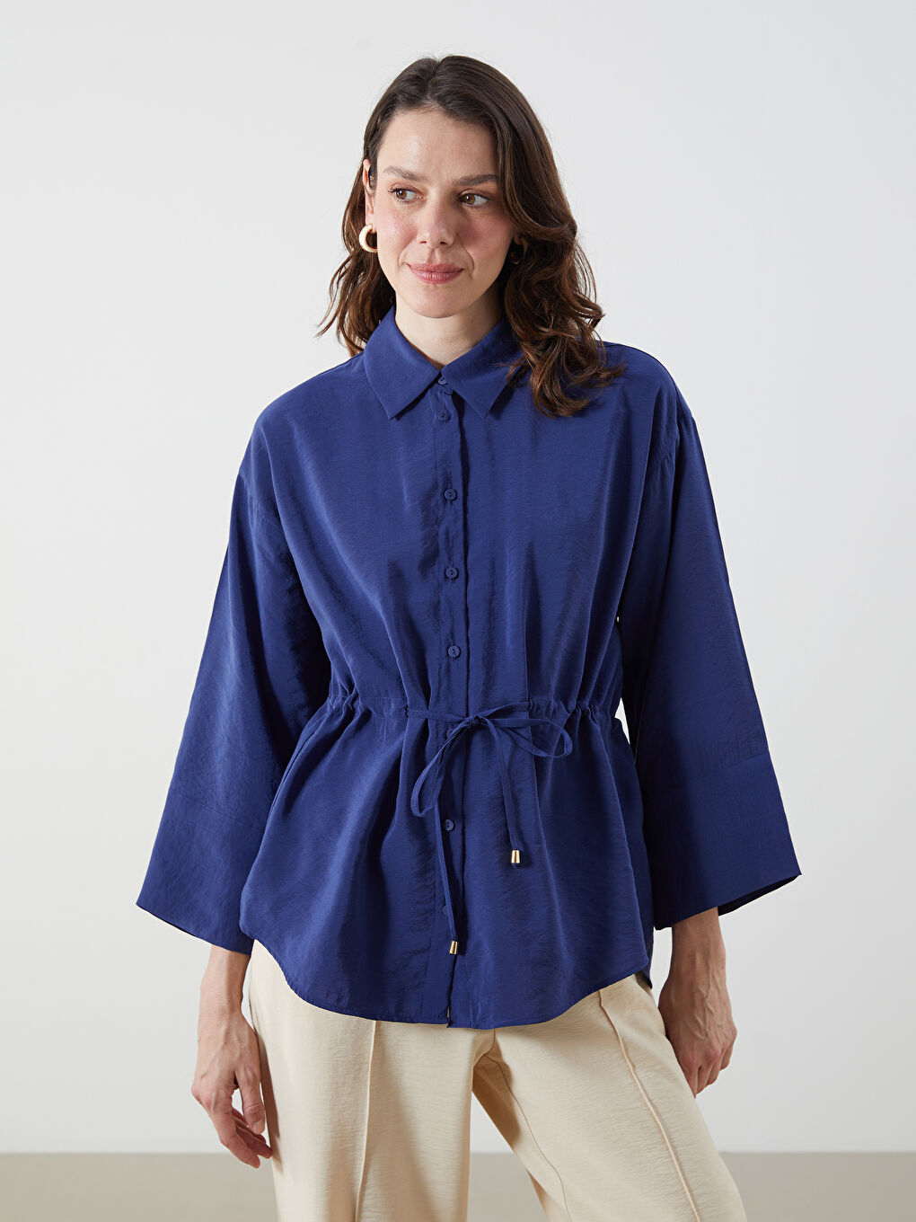 LCWAIKIKI Classic Oversize Modal Blend Women's Shirt -S5Q119Z8-HPN