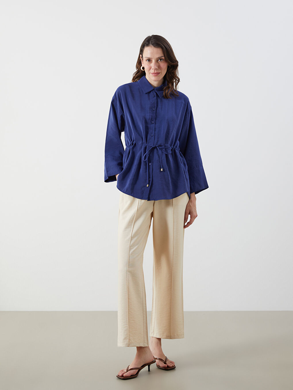 LCWAIKIKI Classic Oversize Modal Blend Women's Shirt -S5Q119Z8-HPN