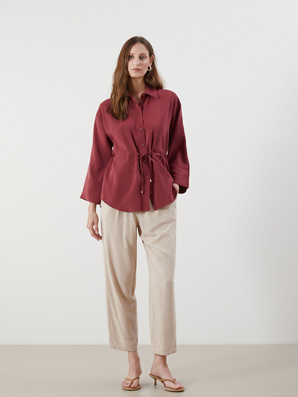 LCWAIKIKI Classic Oversize Modal Blend Women's Shirt -S5Q119Z8-HRU