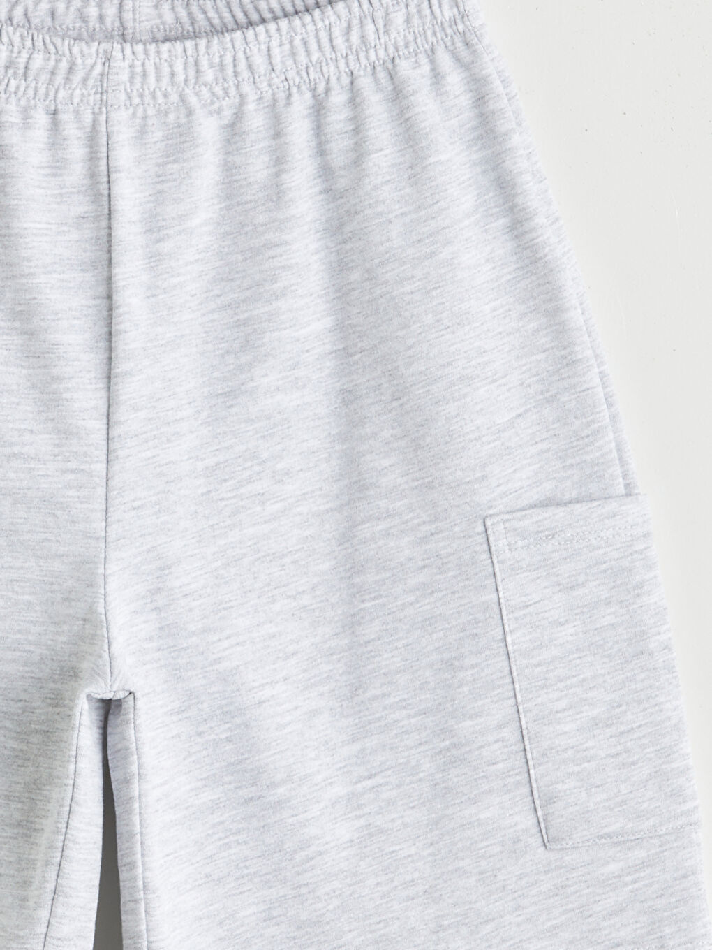 Gri Beli Lastikli Kız Çocuk Kargo Şort-2