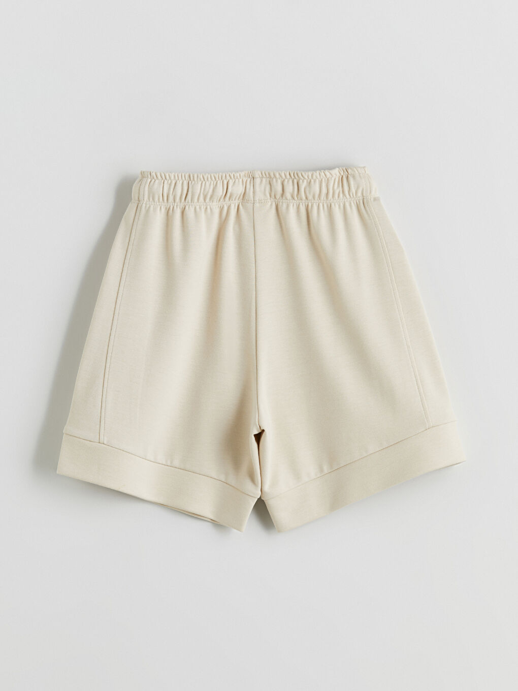 Bej Beli Lastikli Kız Çocuk Şort-2